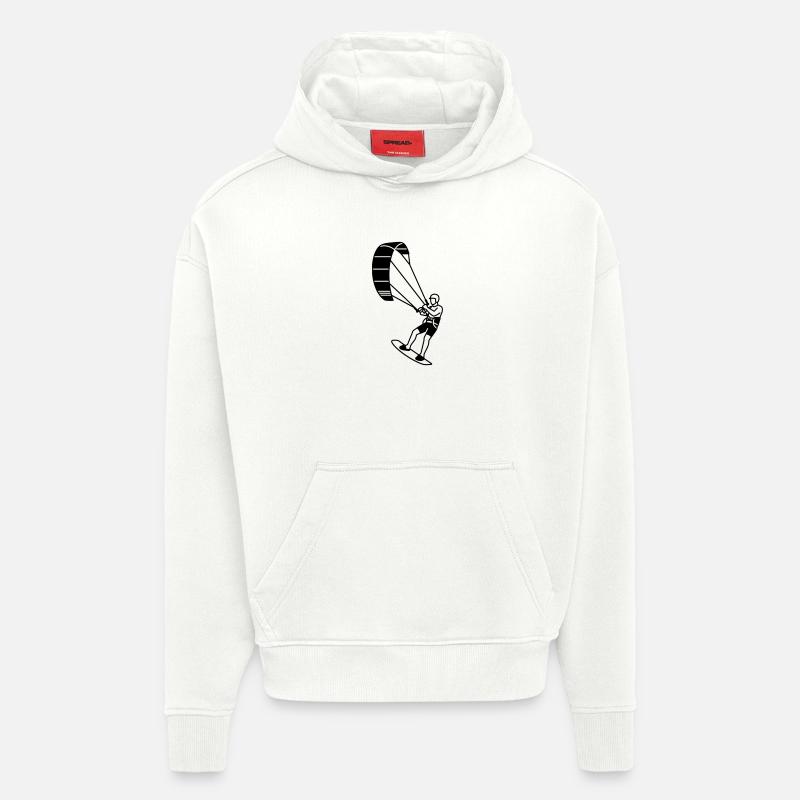 Kitesurfeur - Sweat à capuche bio épais oversize fabriqué en UE - OFF WHITE