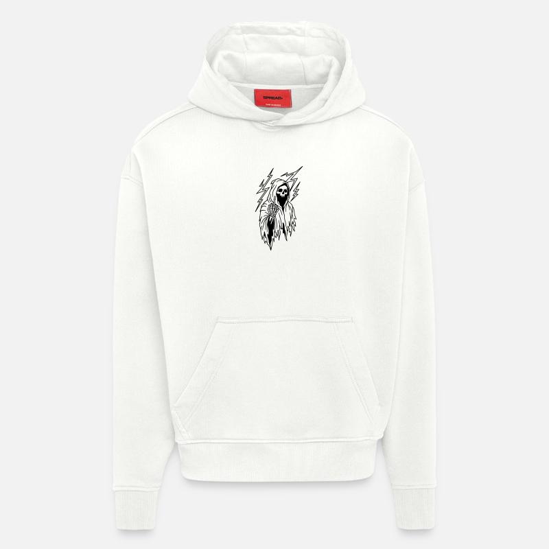 doigt d’honneur - Sweat à capuche bio épais oversize fabriqué en UE - OFF WHITE