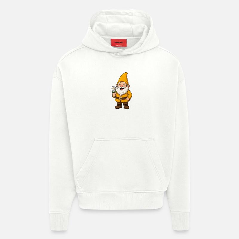 Fröhlicher Blumenwichtel - Hoodie- made by SPREAD  - OFF WHITE
