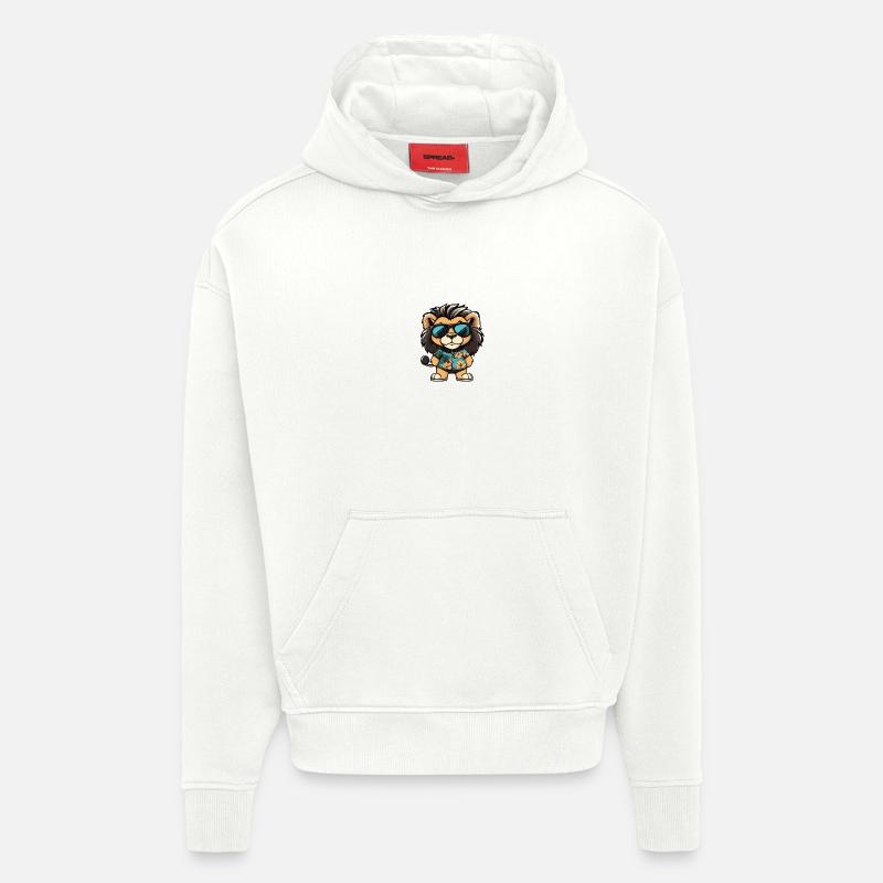 Lion Comic Cool Summer - Hoodie- made by SPREAD  - OFF WHITE