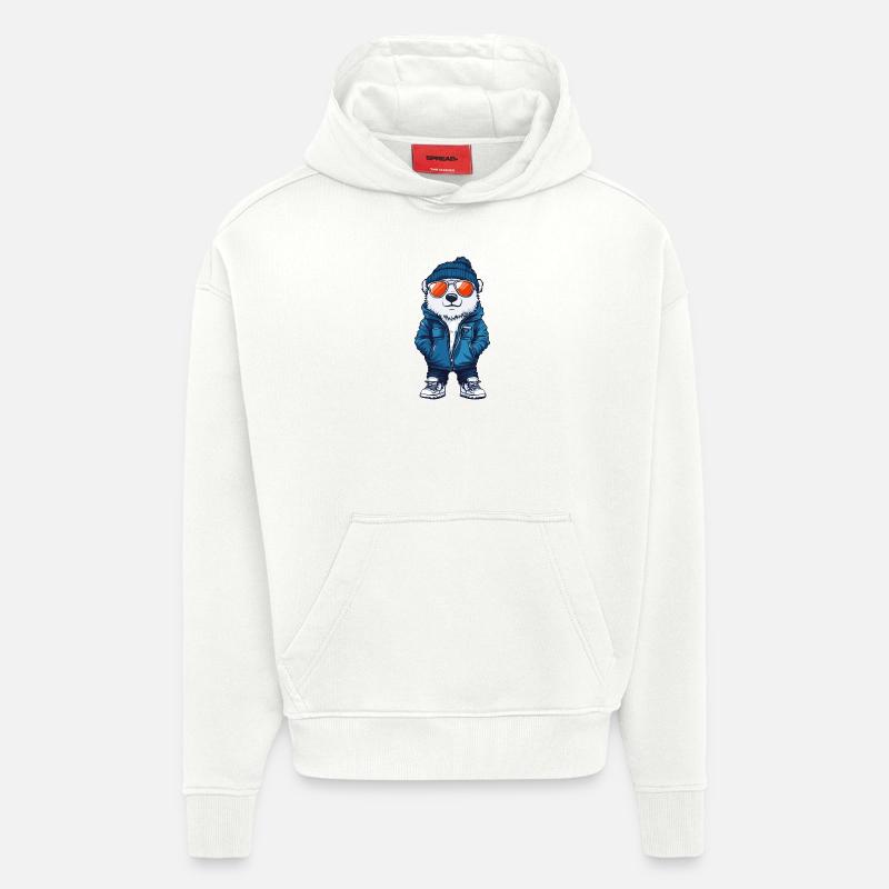 Eisbär Winter Comic - Hoodie- made by SPREAD  - OFF WHITE