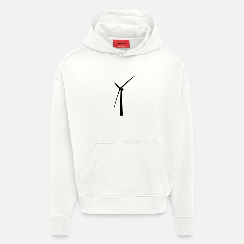 Moulin à vent ! Cadeau d’idée - Sweat à capuche bio épais oversize fabriqué en UE - OFF WHITE