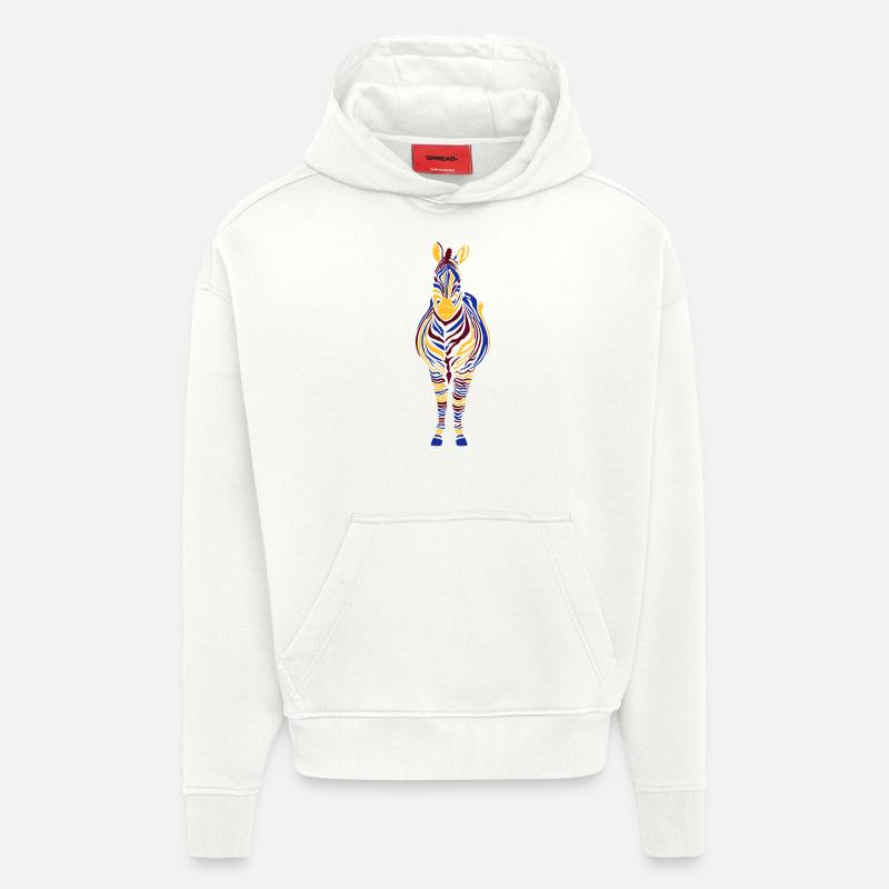 Zebra bunt 3-farbig - Hoodie- made by SPREAD  - OFF WHITE