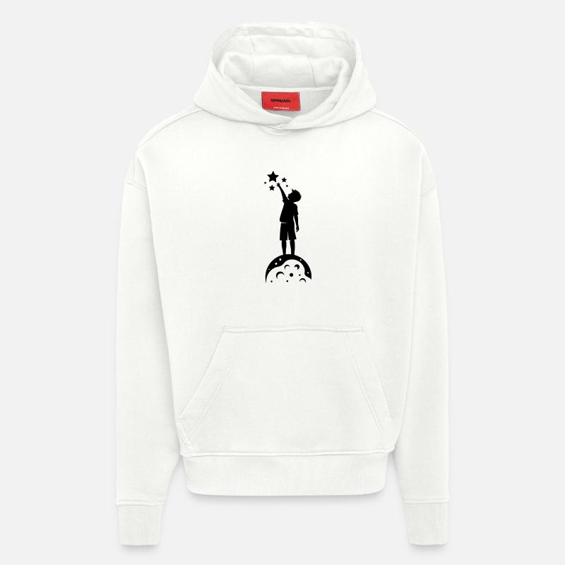 Saisir des étoiles - Sweat à capuche bio épais oversize fabriqué en UE - OFF WHITE