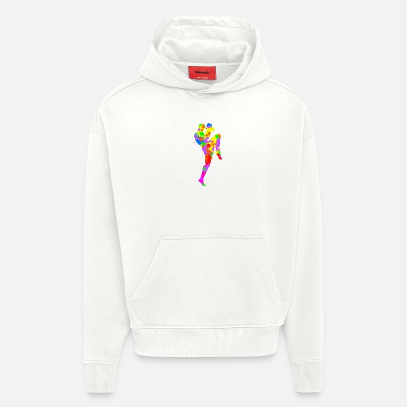 Rainbow Splash Runner - Hoodie- made by SPREAD - OFF WHITE
