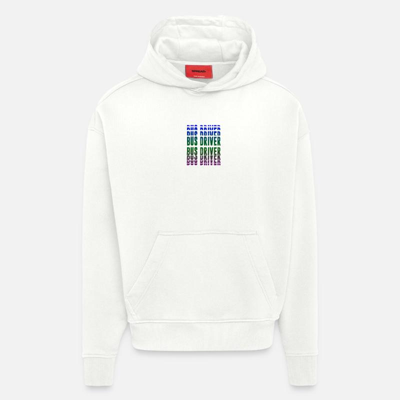 Conception du chauffeur de bus - Sweat à capuche bio épais oversize fabriqué en UE - OFF WHITE