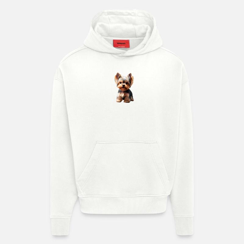Hund - Yorkshire Terrier - Hoodie- made by SPREAD  - OFF WHITE