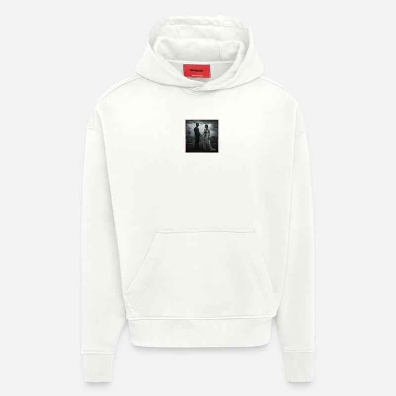 Mariage dans un style effrayant - Sweat à capuche bio épais oversize fabriqué en UE - OFF WHITE