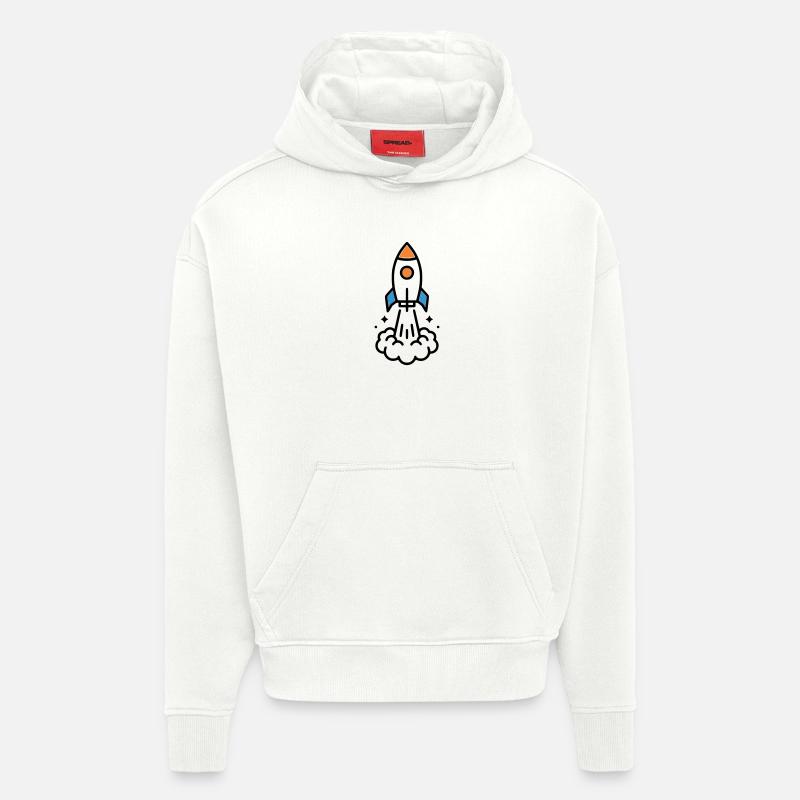 Rocket Launch Space Comic - Hoodie- made by SPREAD  - OFF WHITE