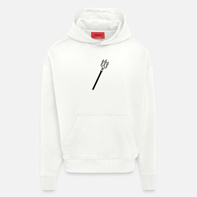trident - Sweat à capuche bio épais oversize fabriqué en UE - OFF WHITE