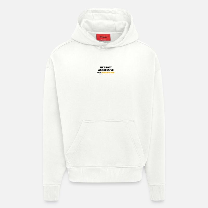 Dépassé plutôt qu’agressif – dire du thé - Sweat à capuche bio épais oversize fabriqué en UE - OFF WHITE