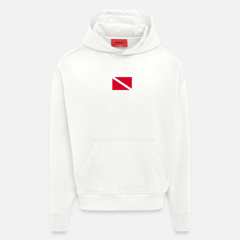 Drapeau de plongée - Sweat à capuche bio épais oversize fabriqué en UE - OFF WHITE
