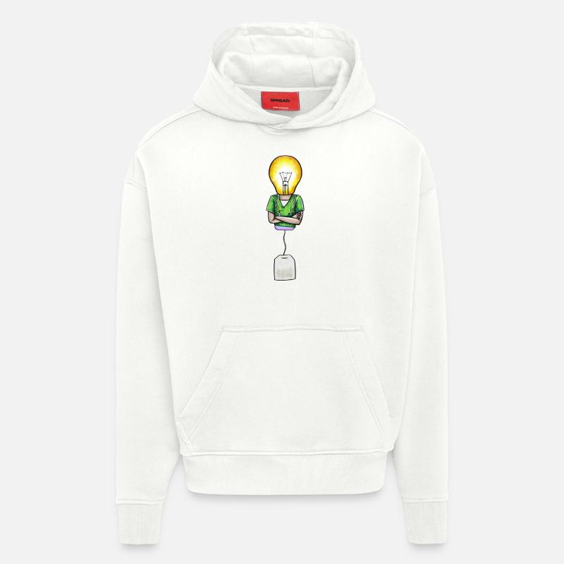 Ampoule-doctoral teabag - Sweat à capuche bio épais oversize fabriqué en UE - OFF WHITE