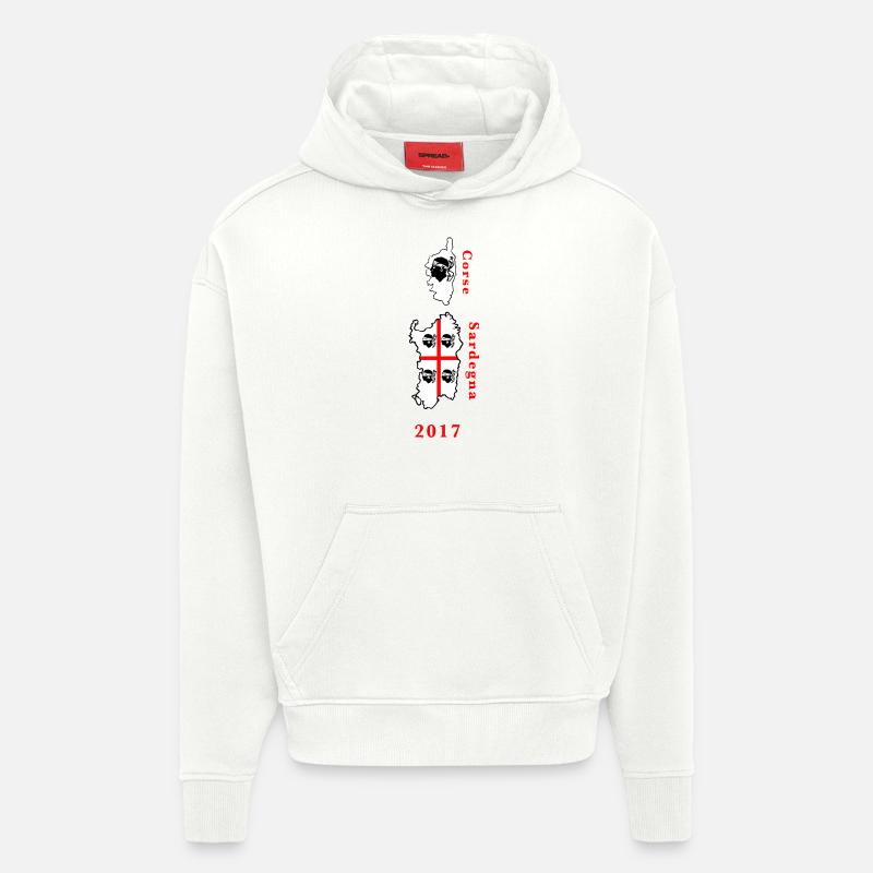 Corse-Sardaigne-2017 - Sweat à capuche bio épais oversize fabriqué en UE - OFF WHITE