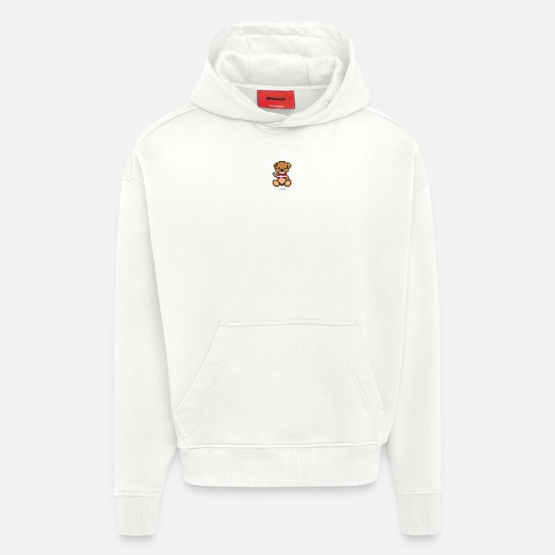 Pixel MiniBear Denmark - Sweat à capuche bio épais oversize fabriqué en UE - OFF WHITE