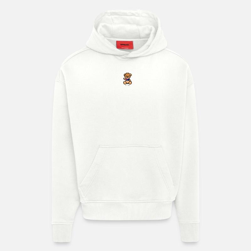 Pixel MiniBear Australia - Sweat à capuche bio épais oversize fabriqué en UE - OFF WHITE