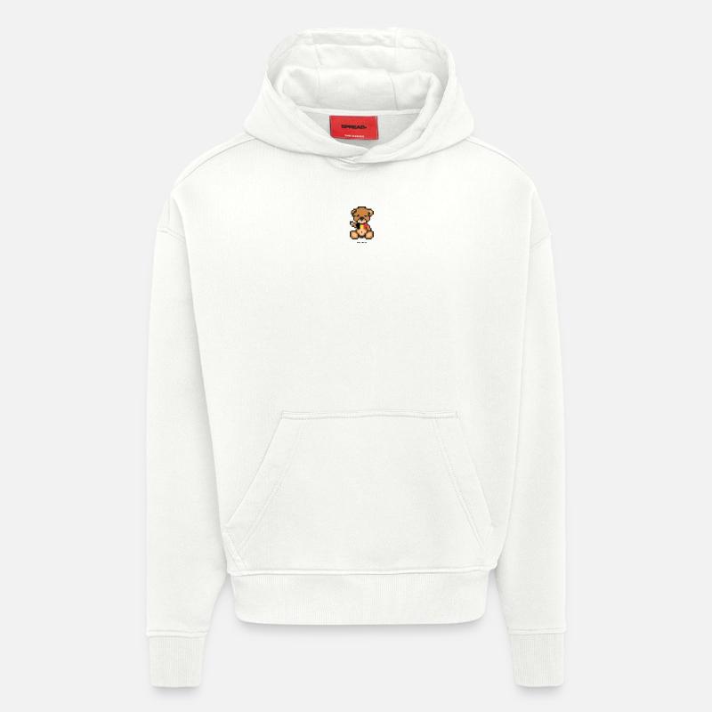 Pixel MiniBear Belgium - Sweat à capuche bio épais oversize fabriqué en UE - OFF WHITE