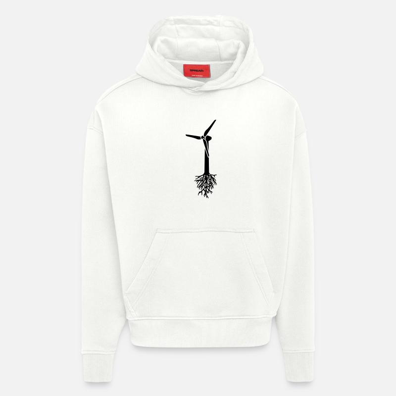 Think Green - Sweat à capuche bio épais oversize fabriqué en UE - OFF WHITE