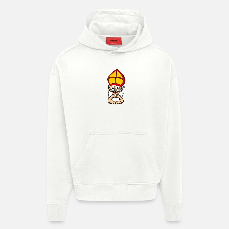 Sinterklaas mit Handgestenherz - Hoodie- made by SPREAD  - OFF WHITE