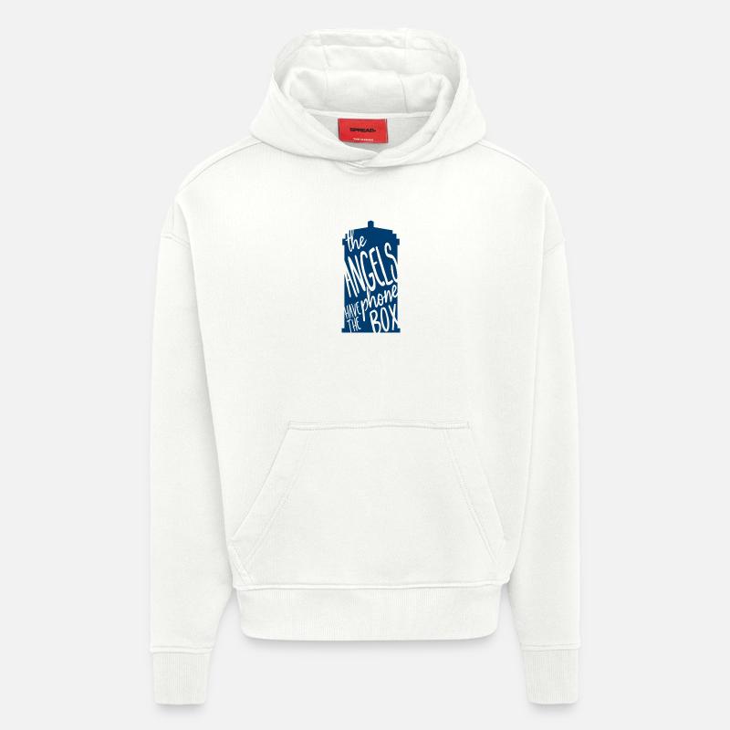 Les anges ont la cabine téléphonique - Sweat à capuche bio épais oversize fabriqué en UE - OFF WHITE