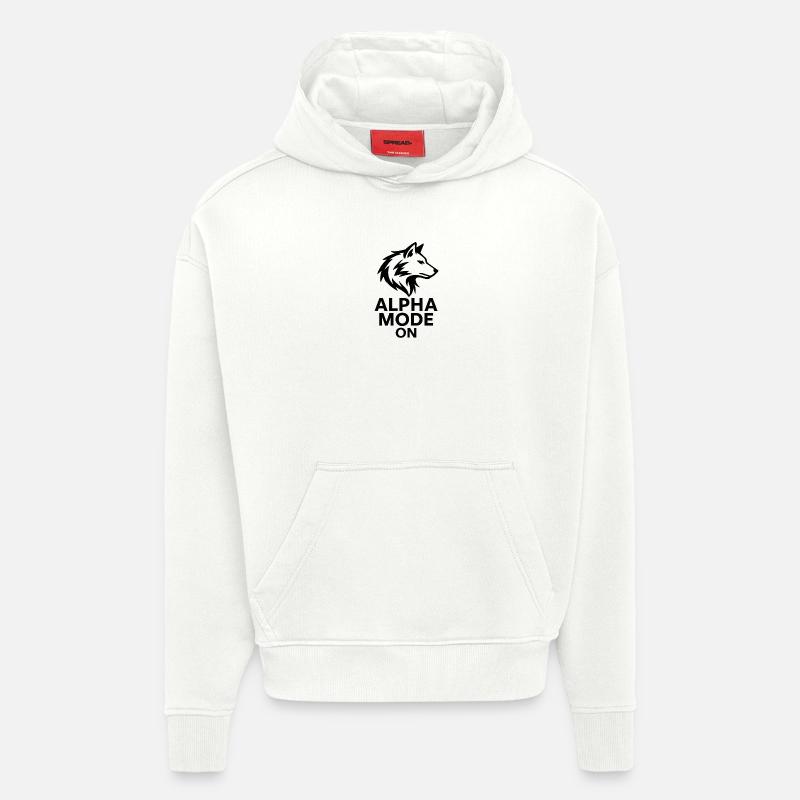 Mode alpha activé - Sweat à capuche bio épais oversize fabriqué en UE - OFF WHITE