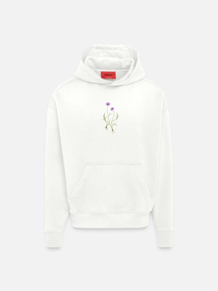 Meadow Flower Nature Illustration - Hoodie- made by SPREAD - OFF WHITE
