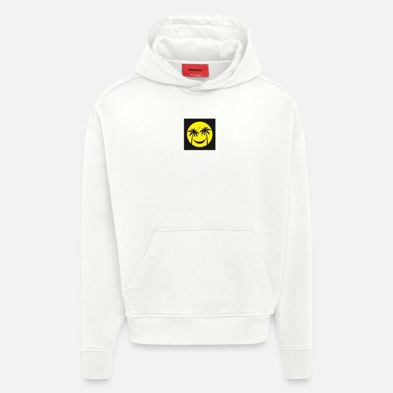 Soleil Tropical Hamac Palmier - Sweat à capuche bio épais oversize fabriqué en UE - OFF WHITE