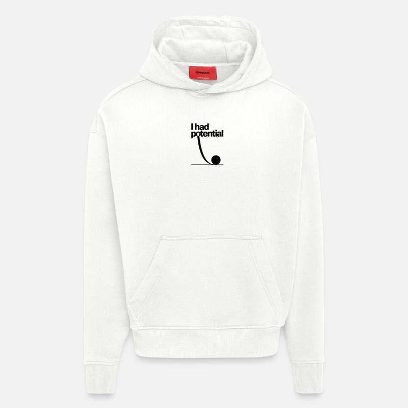 J’avais du potentiel : Potentiel Math Gag - Sweat à capuche bio épais oversize fabriqué en UE - OFF WHITE