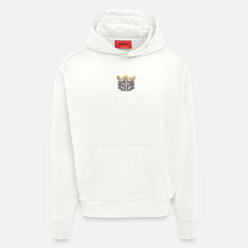 Geometric bear Mosaic with Gold Drips - Hoodie- made by SPREAD  - OFF WHITE