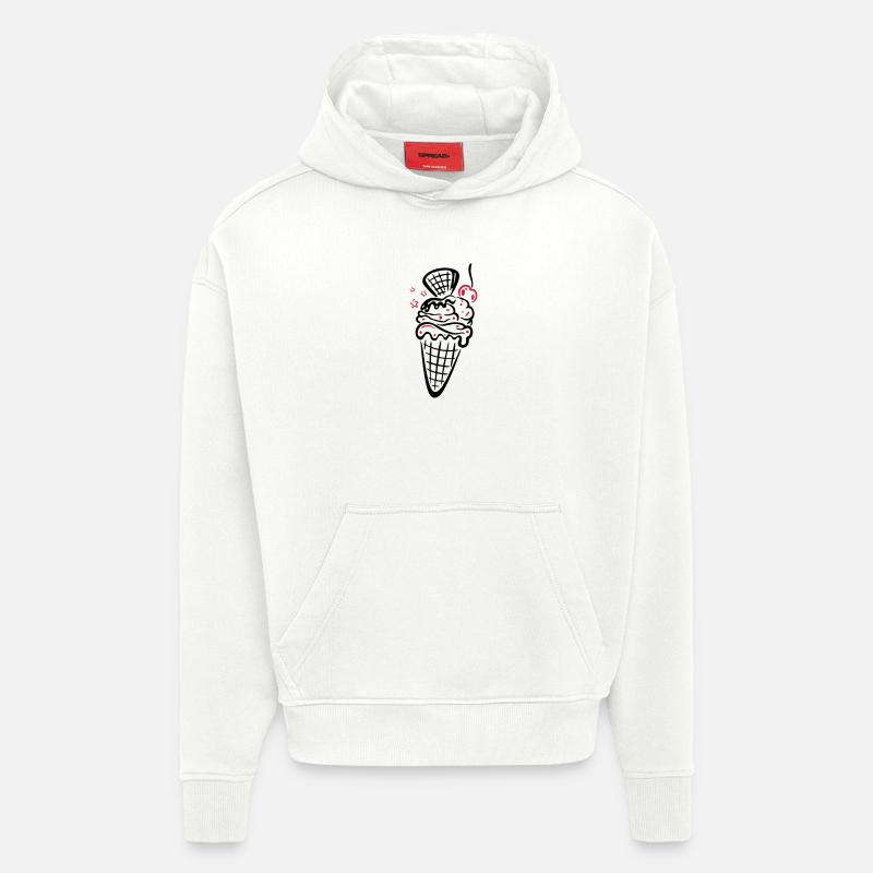 Eis, Eiswaffel mit Kirsche - Hoodie- made by SPREAD  - OFF WHITE