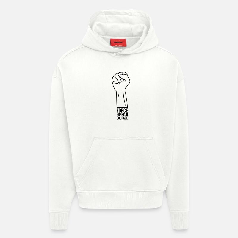 Force Honor Courage - Hoodie- made by SPREAD  - OFF WHITE
