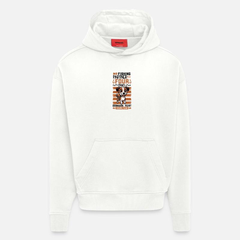 Pêche et Danemark Feist - Sweat à capuche bio épais oversize fabriqué en UE - OFF WHITE