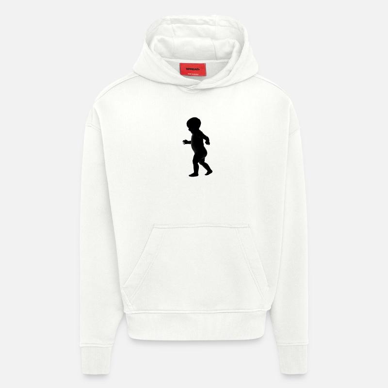 Bébé - Logo Cool Silhouette - Sweat à capuche bio épais oversize fabriqué en UE - OFF WHITE