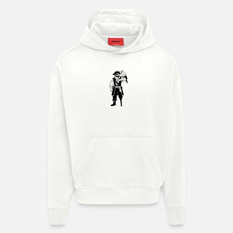 pirate - Sweat à capuche bio épais oversize fabriqué en UE - OFF WHITE