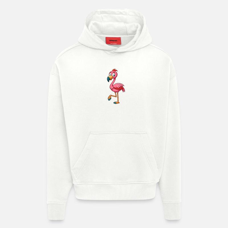 Flamant - Sweat à capuche bio épais oversize fabriqué en UE - OFF WHITE