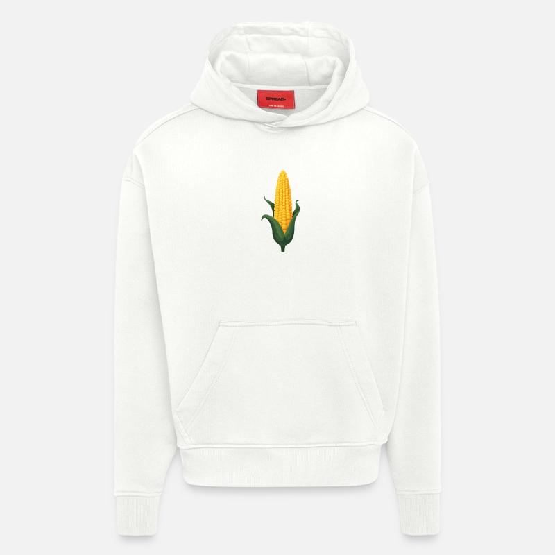 Maïs - Sweat à capuche bio épais oversize fabriqué en UE - OFF WHITE