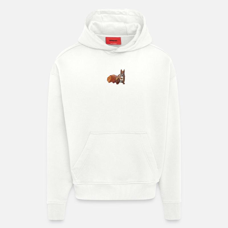 Écureuil blanc - Sweat à capuche bio épais oversize fabriqué en UE - OFF WHITE