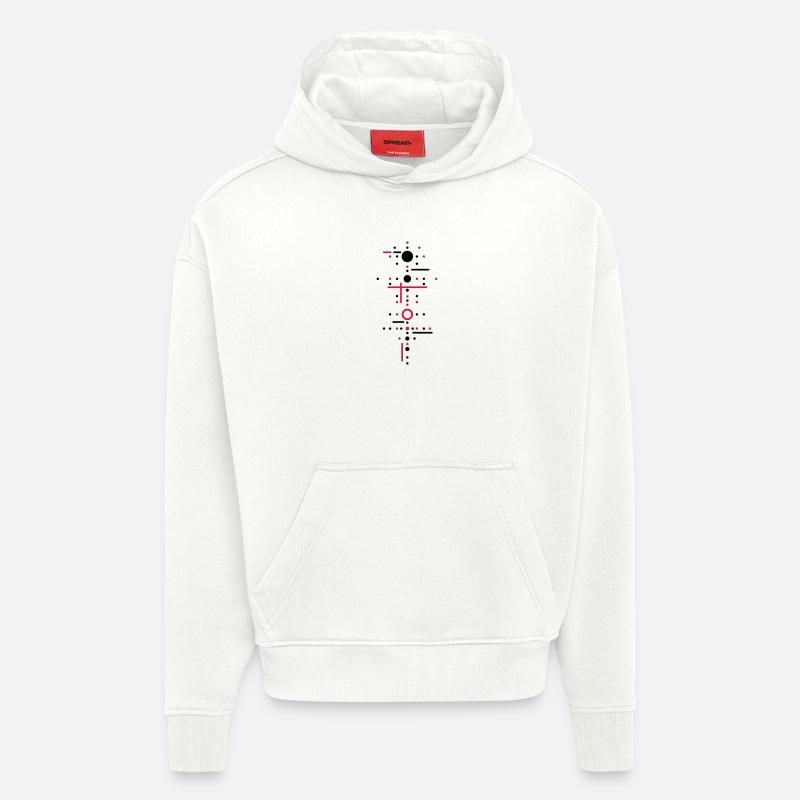 Points et lignes - Sweat à capuche bio épais oversize fabriqué en UE - OFF WHITE