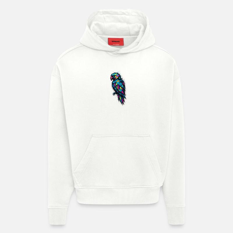 Low Poly Parrot: Bunte Geometrie - Hoodie- made by SPREAD  - OFF WHITE