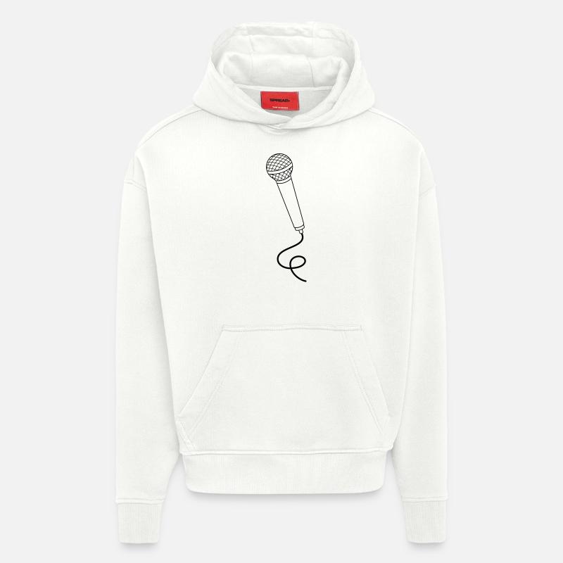 Microphone - Sweat à capuche bio épais oversize fabriqué en UE - OFF WHITE