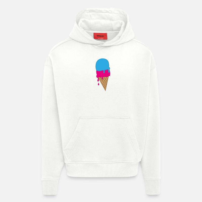 ice-cream - Sweat à capuche bio épais oversize fabriqué en UE - OFF WHITE