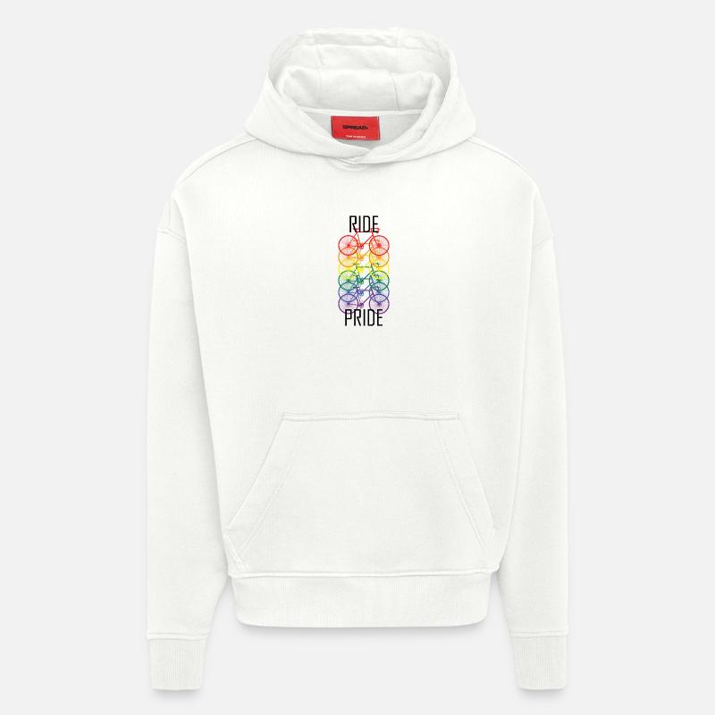 PRIDE Conception de vélos - Sweat à capuche bio épais oversize fabriqué en UE - OFF WHITE