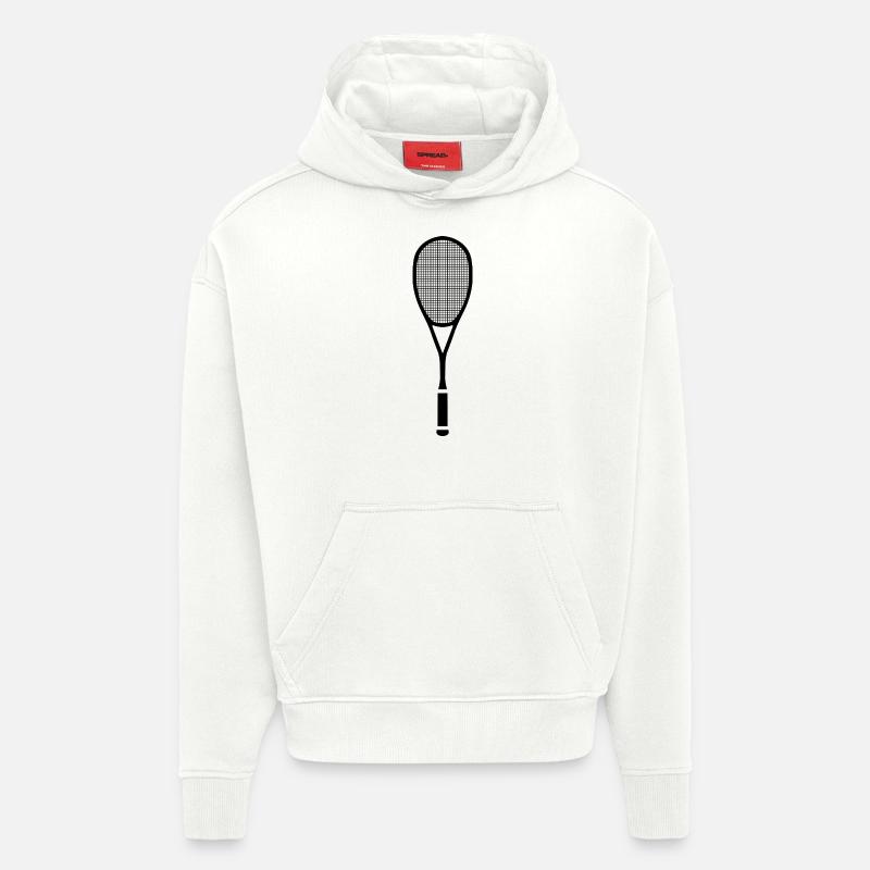 Raquette de squash divisée - Sweat à capuche bio épais oversize fabriqué en UE - OFF WHITE