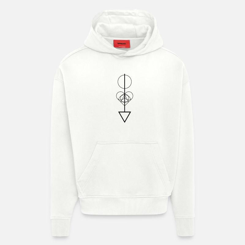Flèche géométrique - Sweat à capuche bio épais oversize fabriqué en UE - OFF WHITE