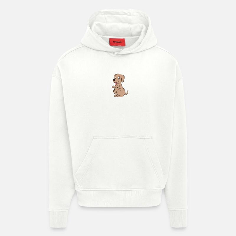 Chiens Chiens - Sweat à capuche bio épais oversize fabriqué en UE - OFF WHITE