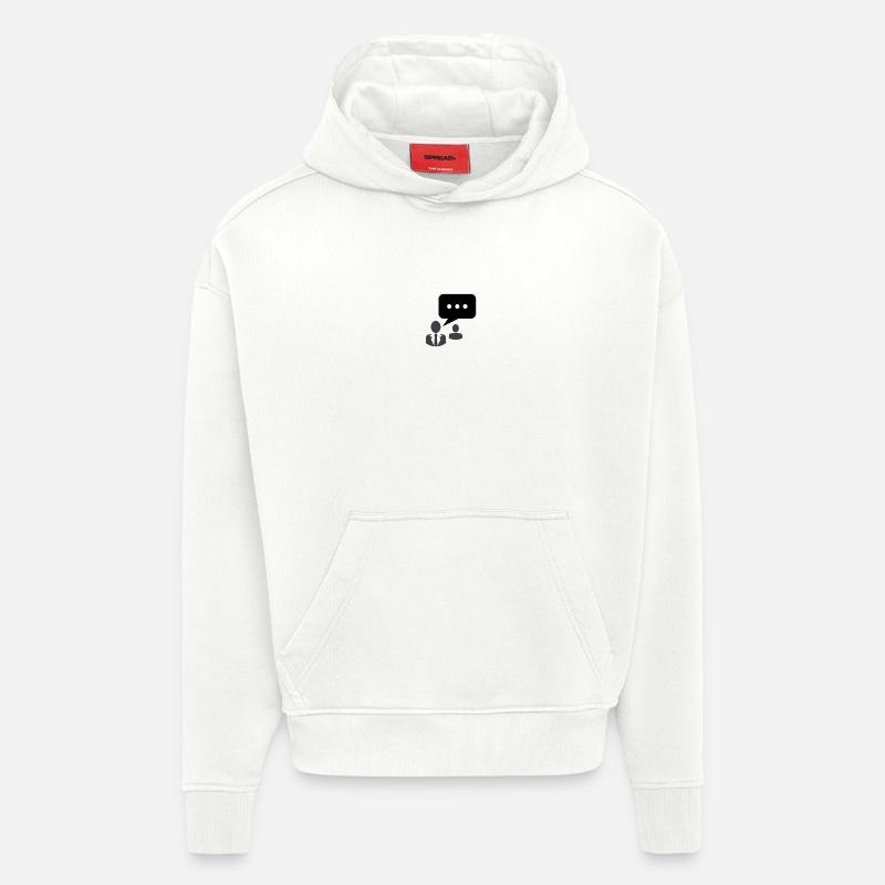 Communication communautaire - Sweat à capuche bio épais oversize fabriqué en UE - OFF WHITE