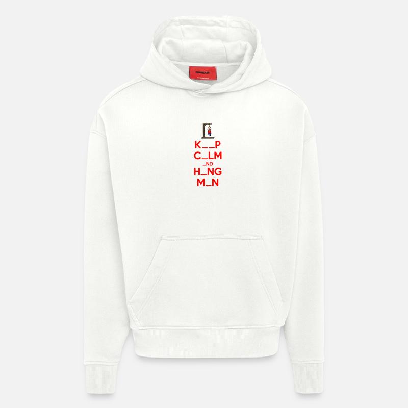 Garder son calme et son bourreau - Sweat à capuche bio épais oversize fabriqué en UE - OFF WHITE
