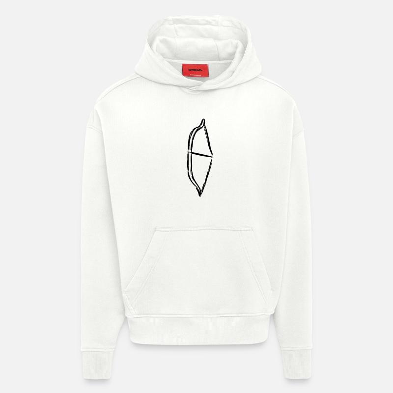 Dessin de l’arc - Sweat à capuche bio épais oversize fabriqué en UE - OFF WHITE