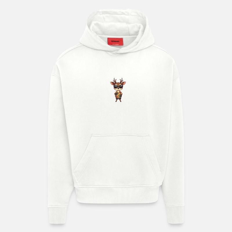 Hirsch Comic Cool Sommer - Hoodie- made by SPREAD  - OFF WHITE