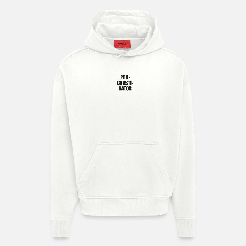 Bloc de fautes de frappe procrastinateur - Sweat à capuche bio épais oversize fabriqué en UE - OFF WHITE